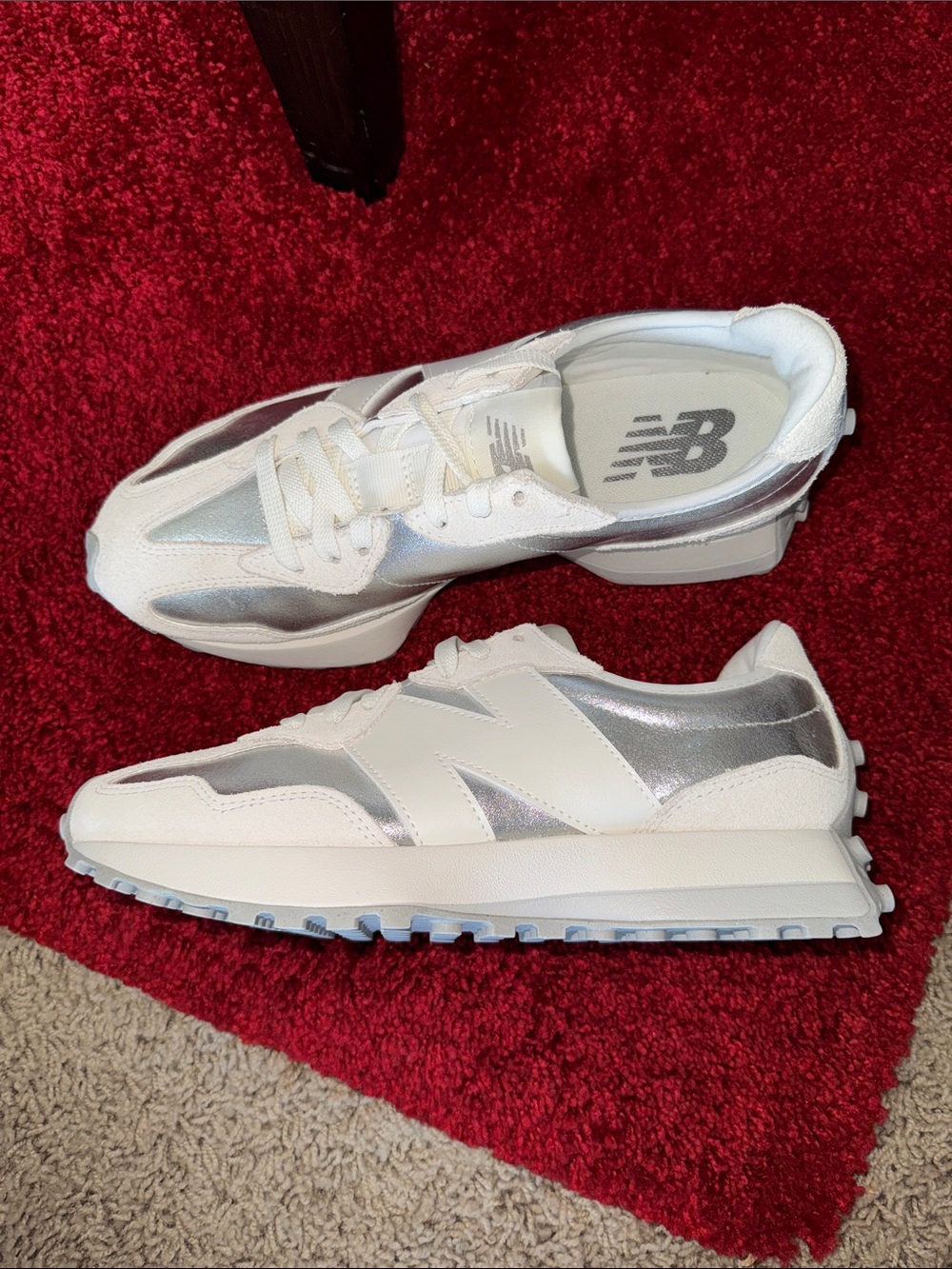 NEW BALANCE 327 ~ “SILVER METALLIC SEA SALT” - Picture 8 of 13